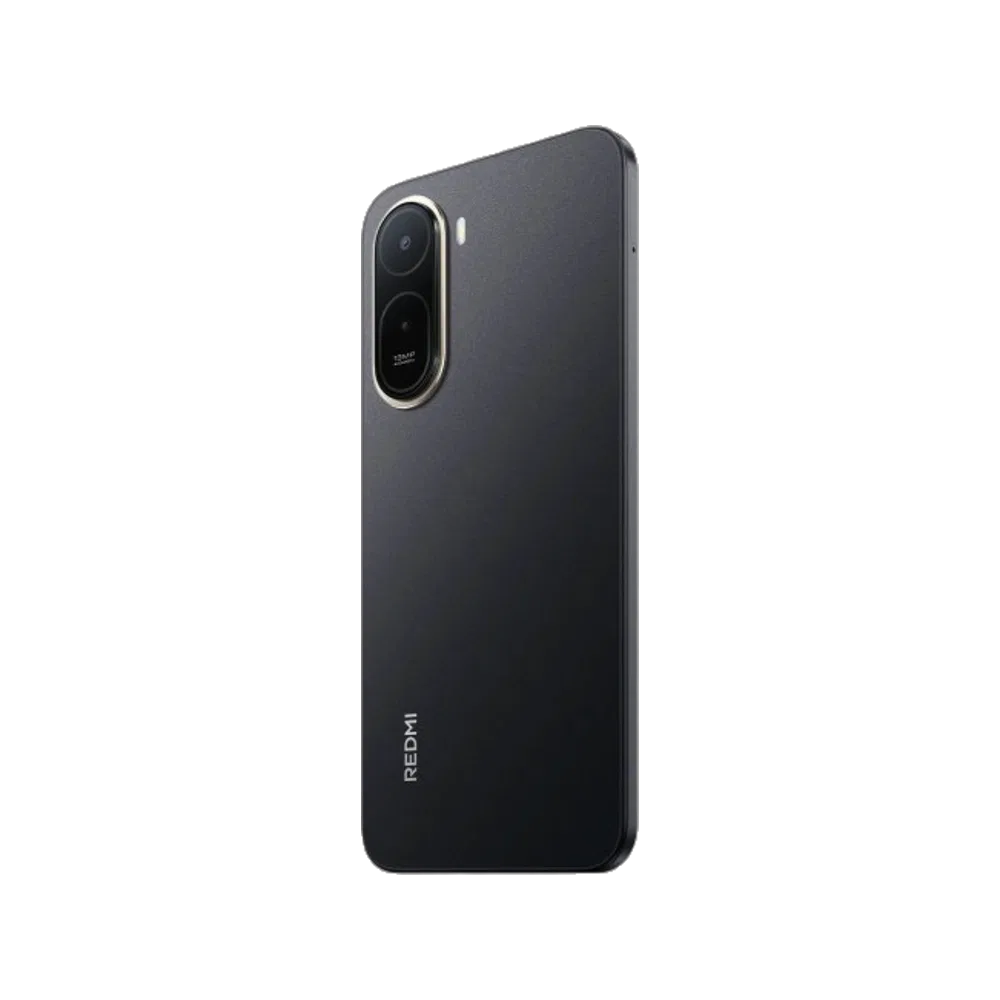 Xiaomi Redmi A7 Pro siyah telefonun arka yüzü ve dikey kamera modülü görünür.