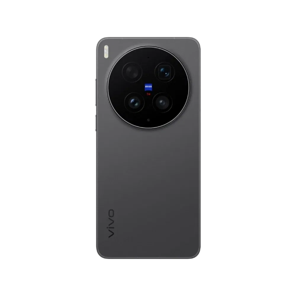 Siyah Vivo X300 Ultra akıllı telefonun arka yüzeyi, büyük dairesel çoklu kamera modülüyle öne çıkıyor