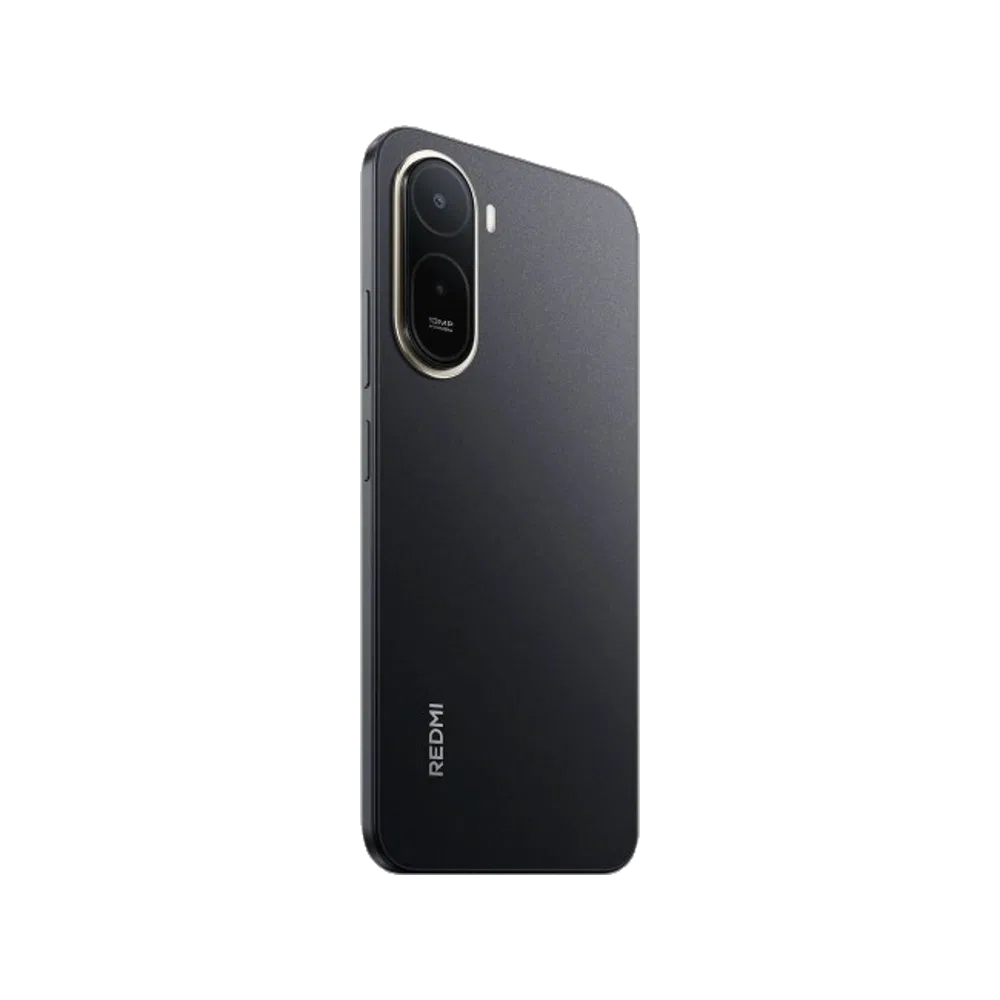 Xiaomi Redmi A7 Pro siyah telefonun arka yüzü ve dikey çift kameralı şık tasarımı