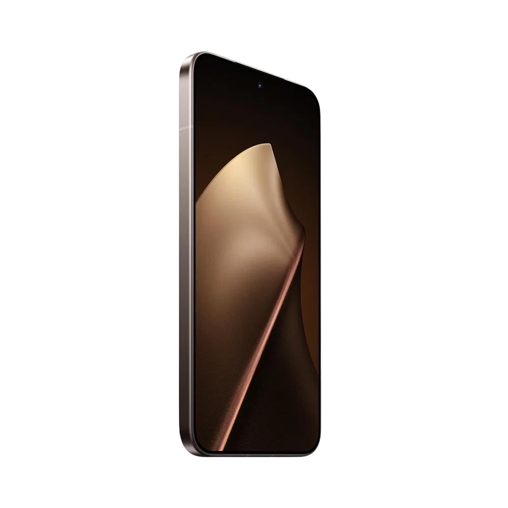 Xiaomi 15T Pro altın renk akıllı telefon, ince çerçeveli ekran ve ön kamera detayıyla önden görünüm