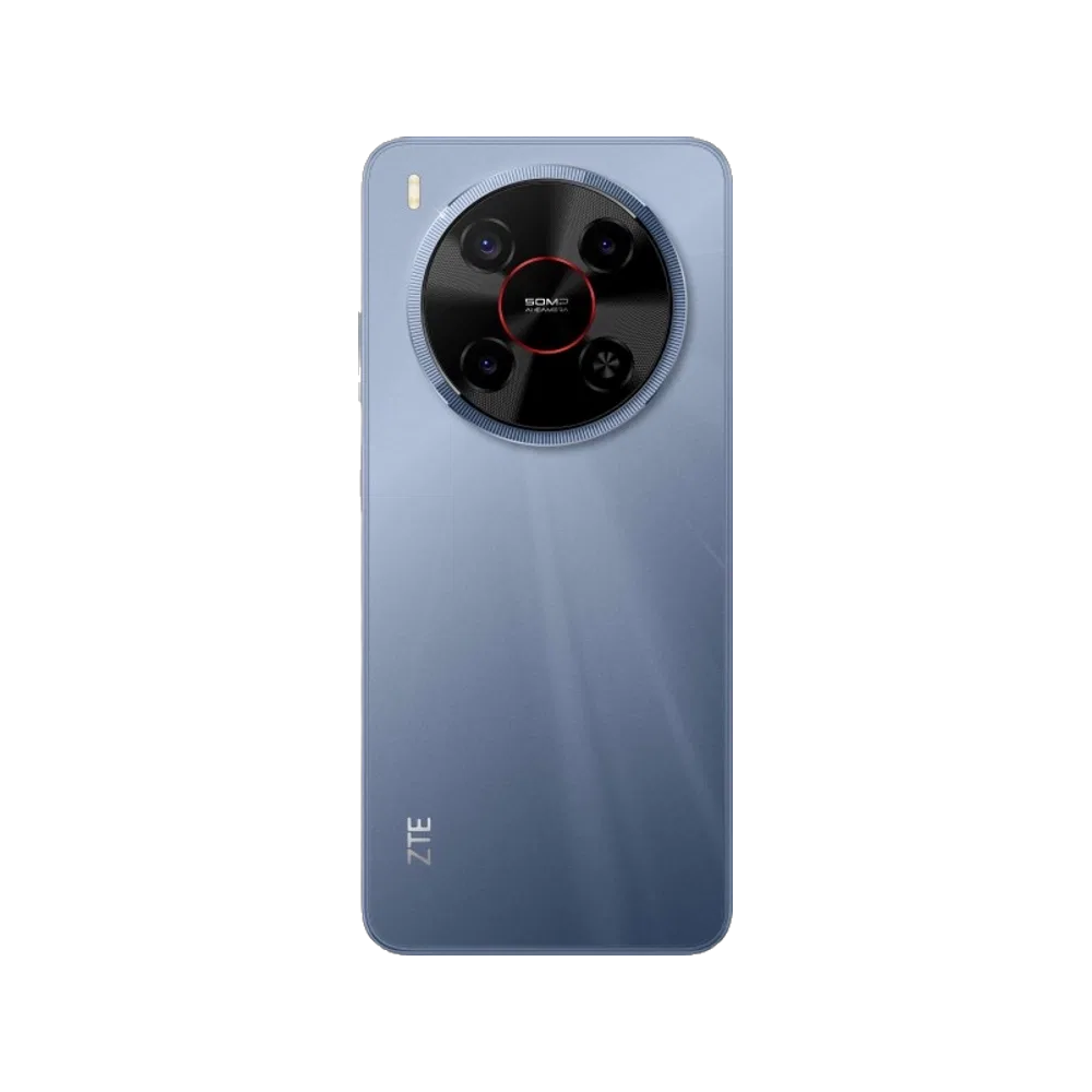 ZTE Nubia V70 Max siyah akıllı telefonun arka yüzeyi, büyük dairesel kamera modülüyle önden gösteriliyor