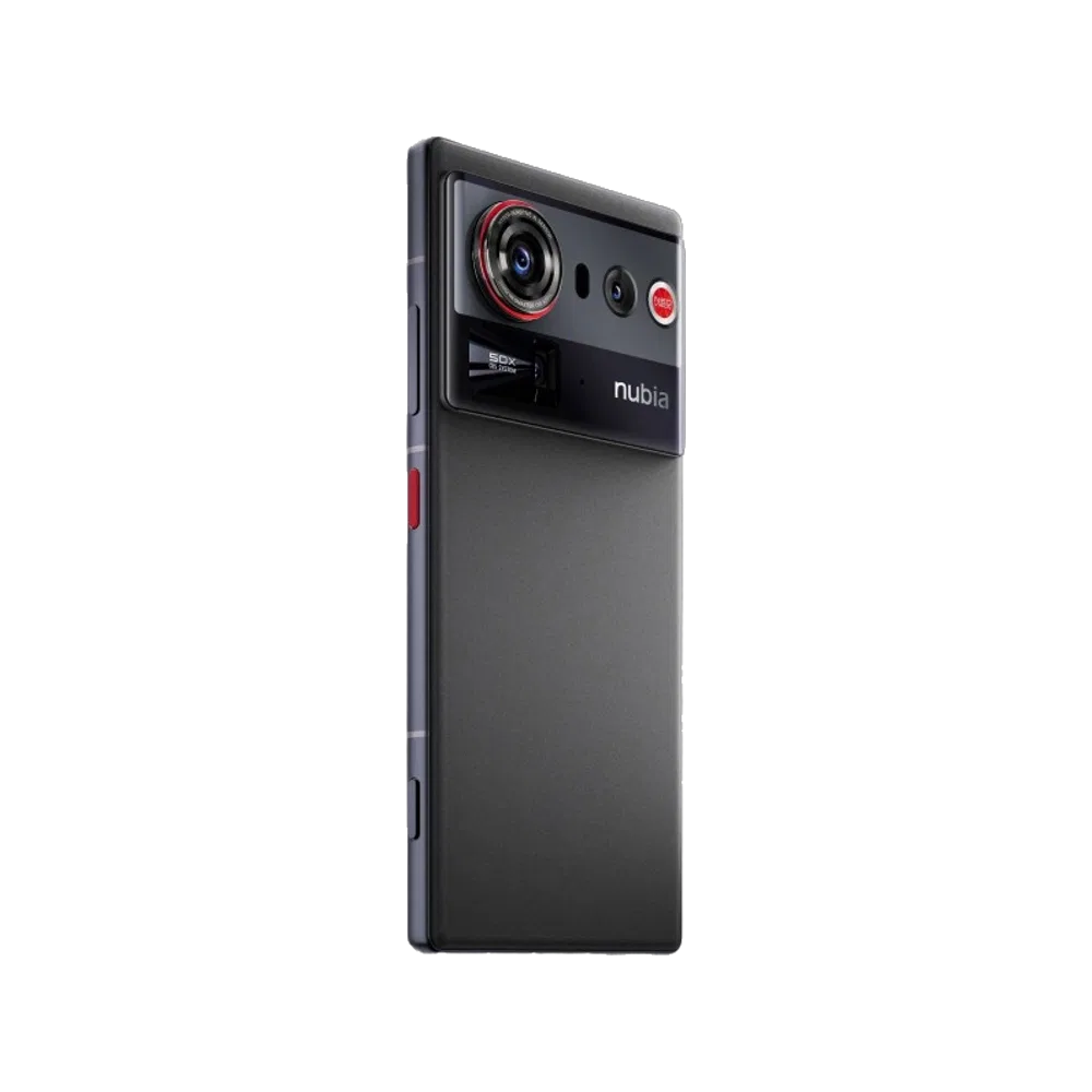 Siyah ZTE Nubia Z80 Ultra akıllı telefon, geniş arka kamera modülü ve ince kenarlı modern tasarım