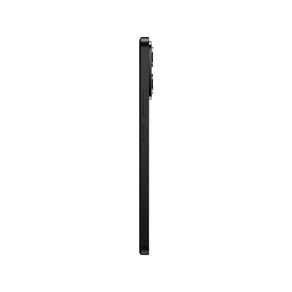 General Mobile GM 26 Pro 5G siyah akıllı telefonun yan profili, yanda tuşlar ve kamera çıkıntısı