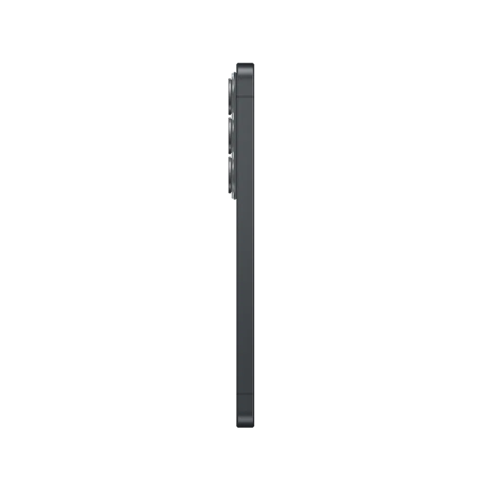 Samsung Galaxy S26 siyah akıllı telefonun yandan görünümü, ince gövde ve çıkıntılı arka kamera modülü