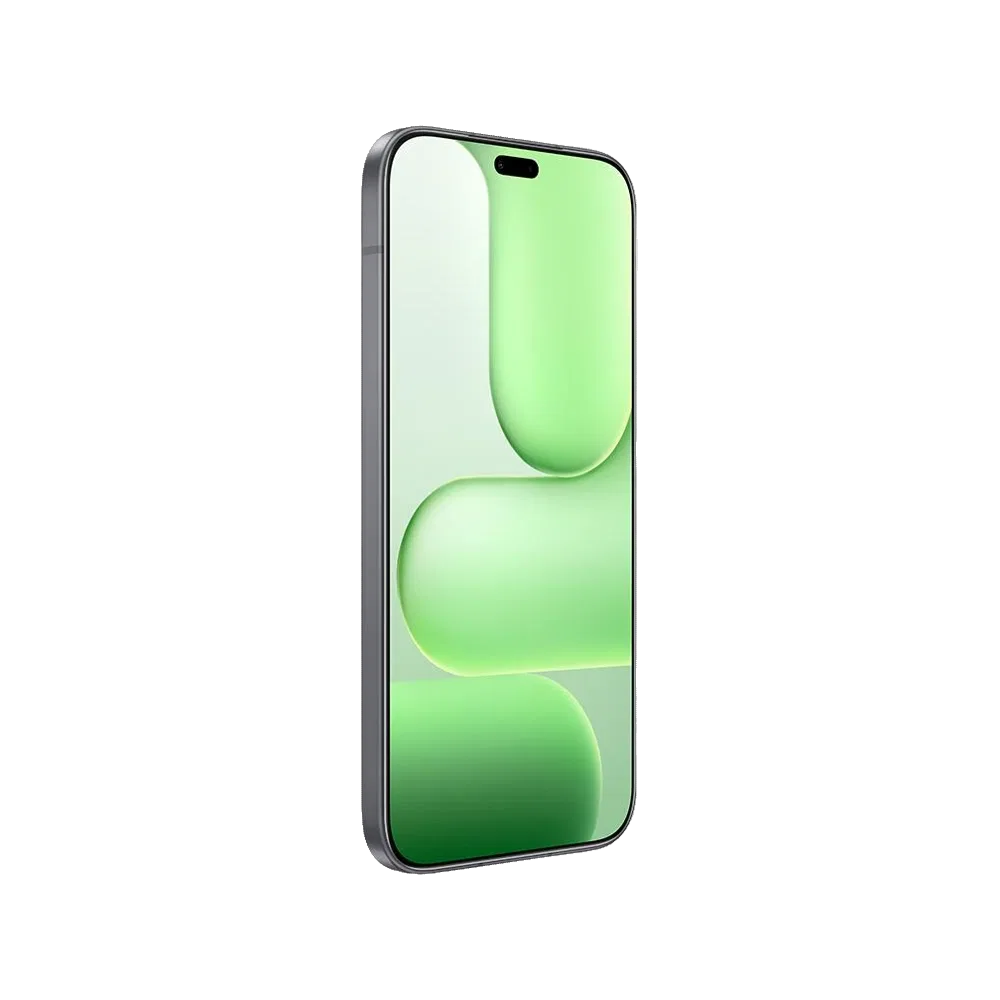 Siyah Honor 600 Lite akıllı telefon, ince çerçeveli ekranı ve modern düz kenarlı tasarımıyla önden görünüm
