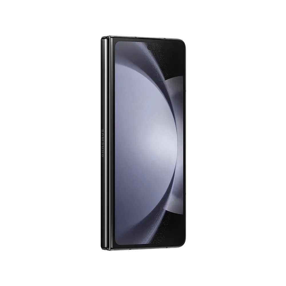 Samsung Galaxy Z Fold5 siyah akıllı telefon, kapalı konumda ön ekran ve katlanabilir tasarım görünümü
