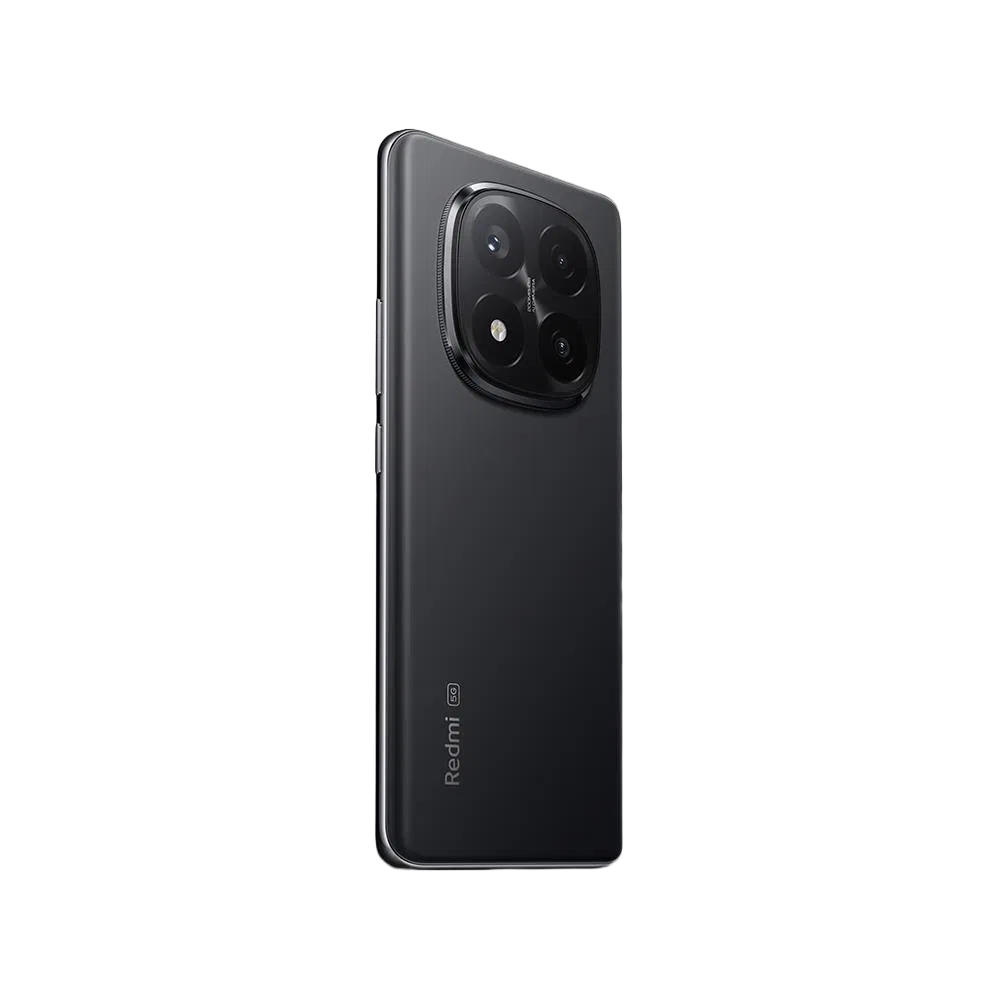 Xiaomi Redmi Note 14 Pro Plus siyah akıllı telefon, arka yüz ve dört lensli kamera modülü görünümü