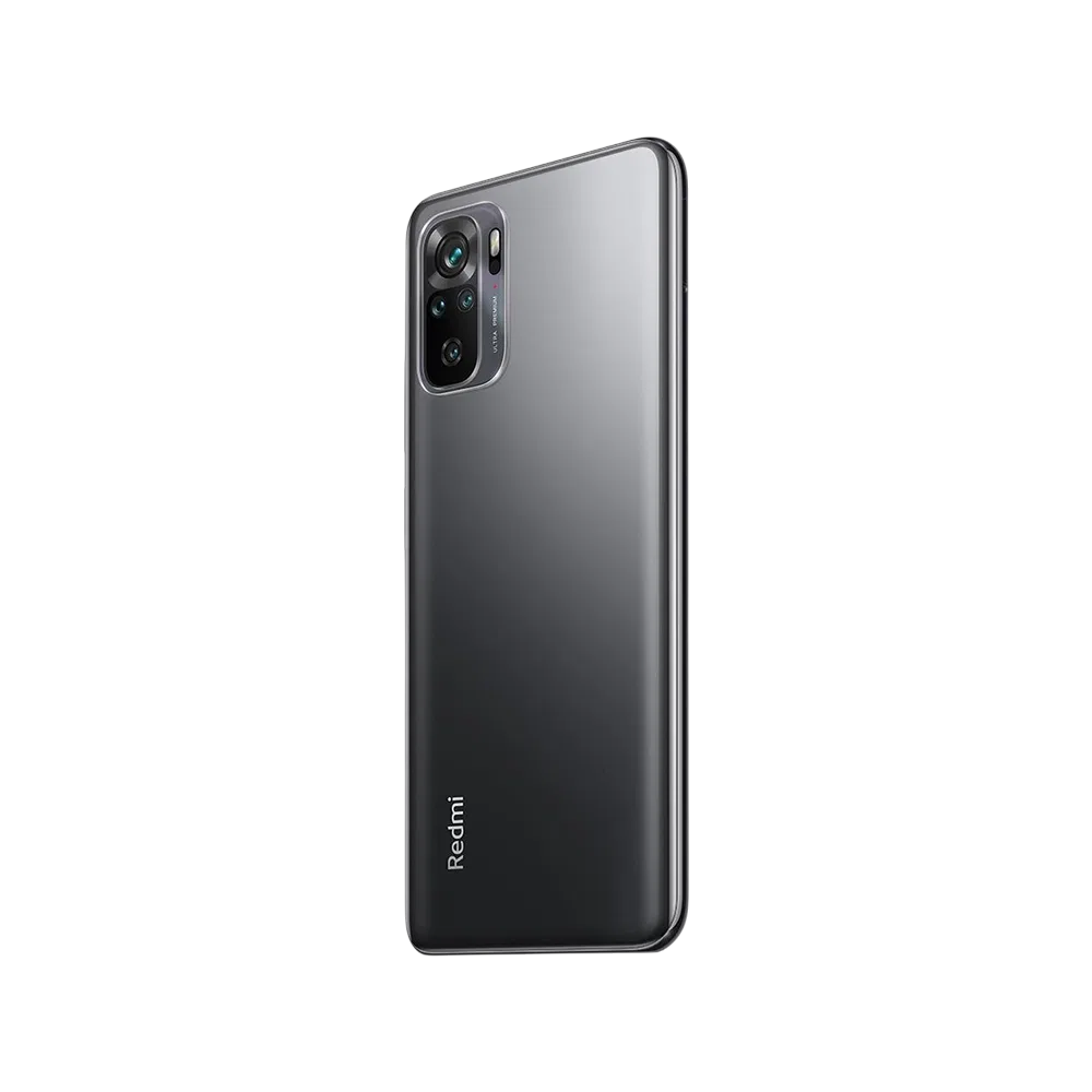 Xiaomi Redmi Note 10 5G siyah akıllı telefon, arka yüz ve çoklu kamera modülü detaylı görünüm