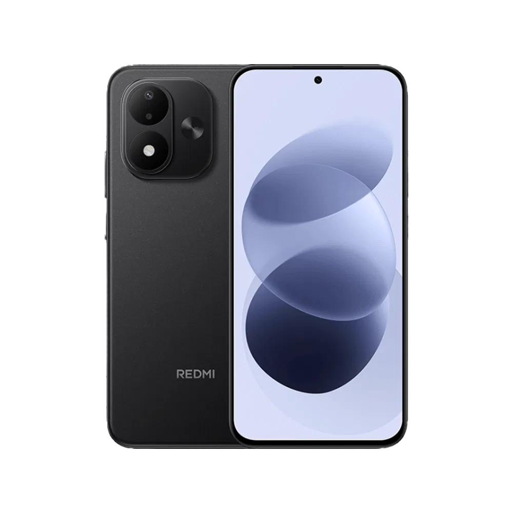 Xiaomi Redmi Note 17 5G siyah akıllı telefonun ön ve arka görünümü, 5G destekli vitrin ürünü.