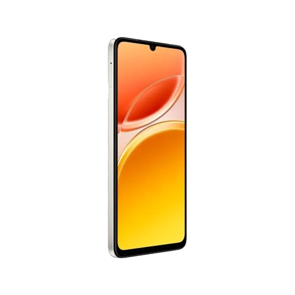 Vivo Y11d altın renk akıllı telefon, ince çerçeveli ekranı ve damla çentikli ön yüz tasarımıyla yandan görünüm