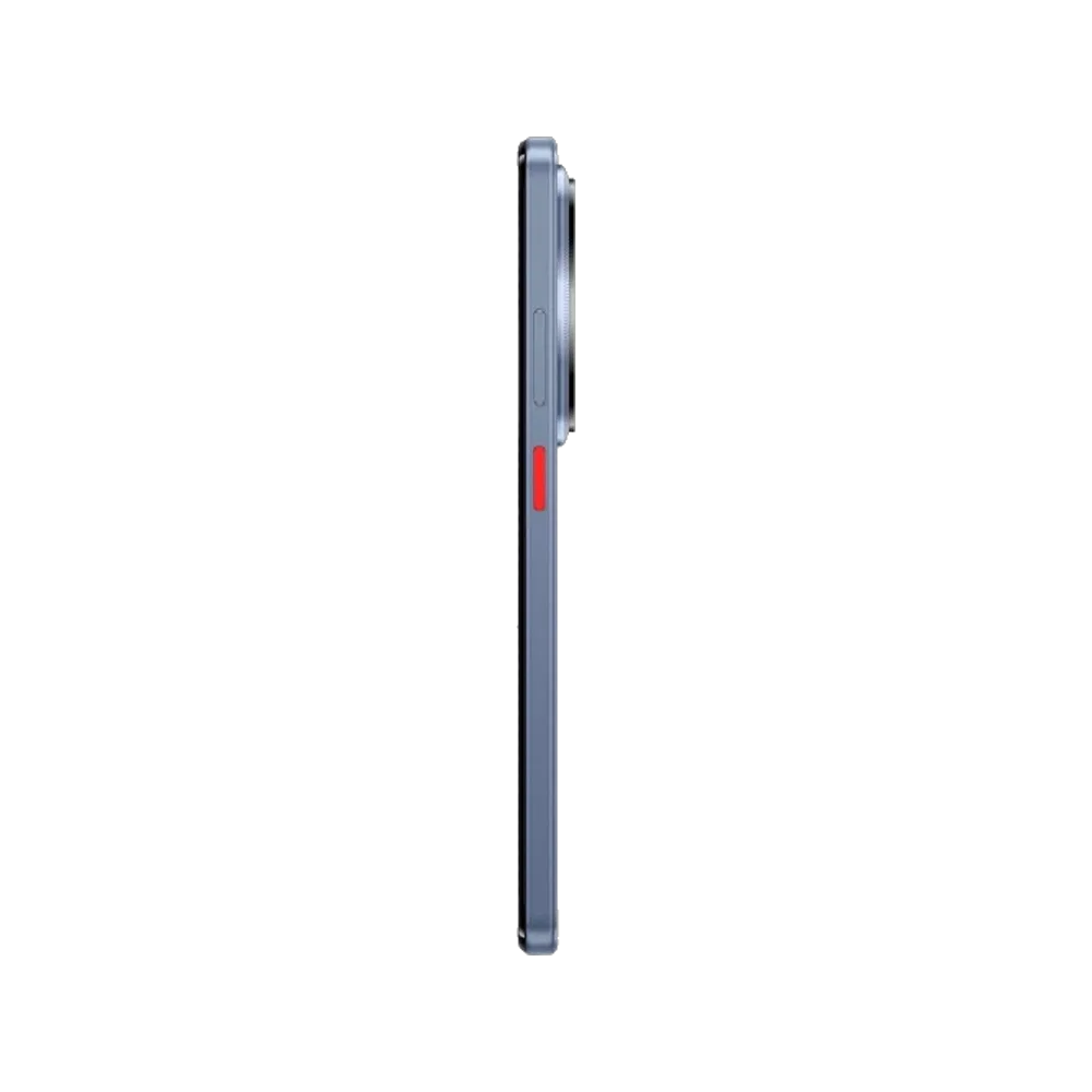 Siyah ZTE Nubia V70 Max akıllı telefonun yan profilden görünümü ve çıkıntılı arka kamera modülü