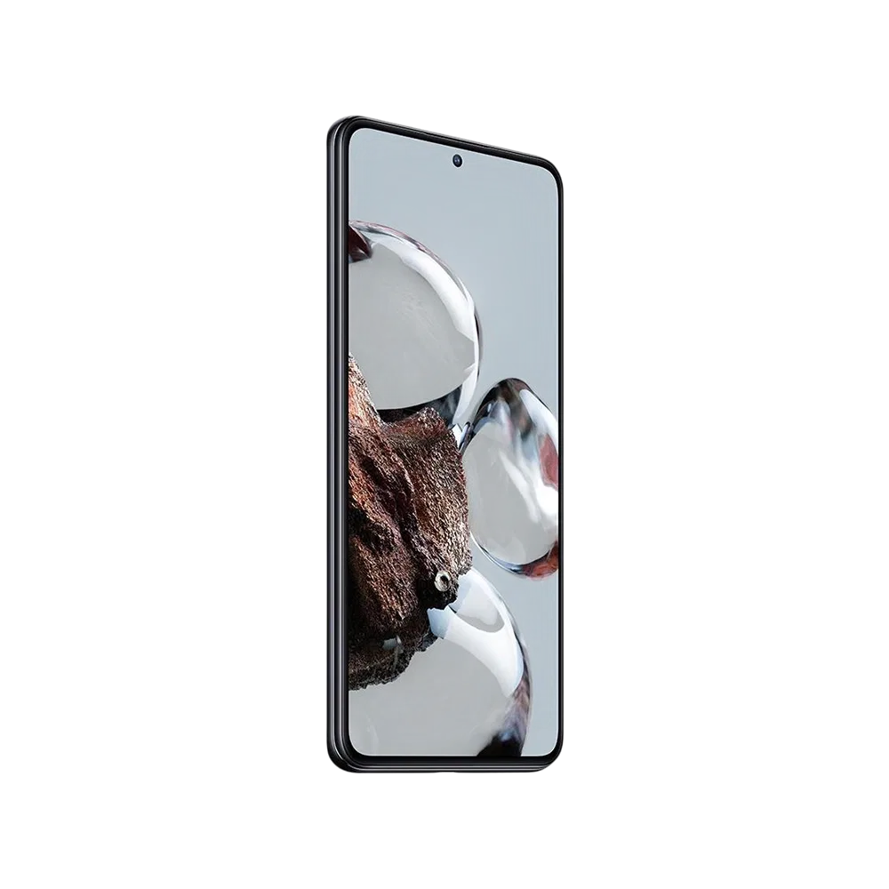 Xiaomi 12T siyah akıllı telefon, ince çerçeveli ekran ve ortalanmış ön kamera deliğiyle önden görünüm