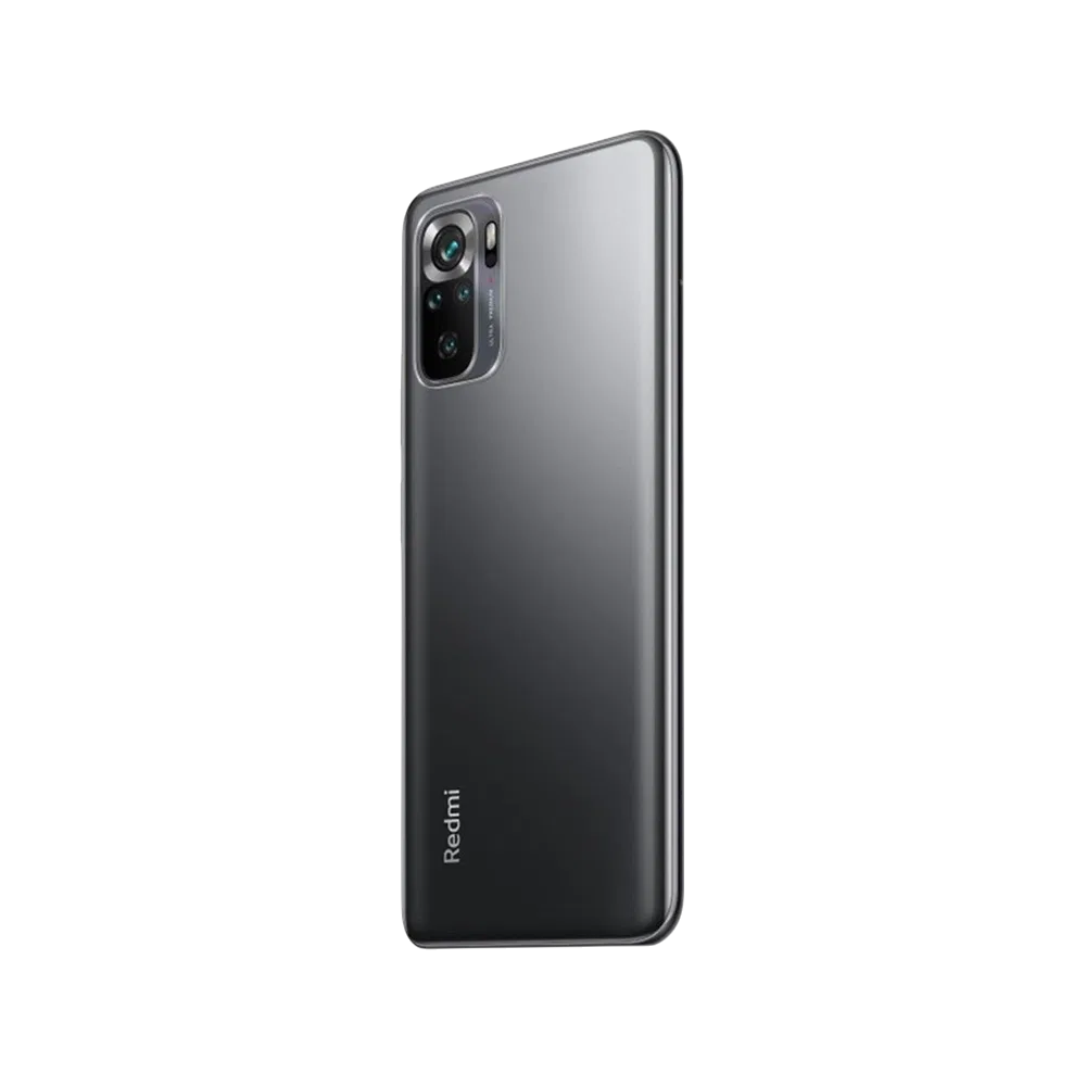 Xiaomi Redmi Note 10S siyah akıllı telefon, arka yüzey ve çoklu kamera modülü detaylı görünüm