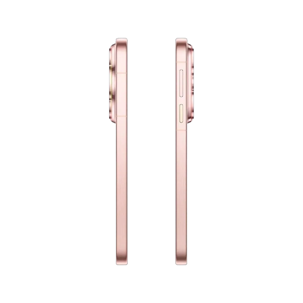 Huawei Pura 90s Pro pembe akıllı telefon, yan profilden görünüm ve ince tasarım detayı