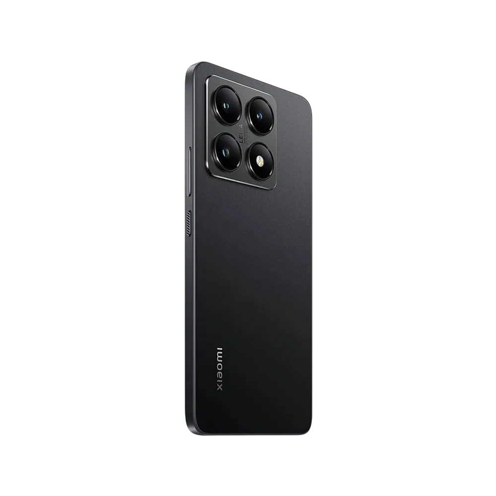 Xiaomi 14T akıllı telefon, Siyah Titanyum renk, arkadan görünüm, dörtlü kamera modülü ve flaş detayı