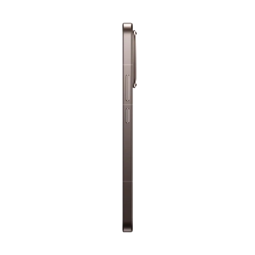 Xiaomi 15T Pro altın renk akıllı telefonun yan profili, ince gövde ve yan tuşlar detaylı görünüm