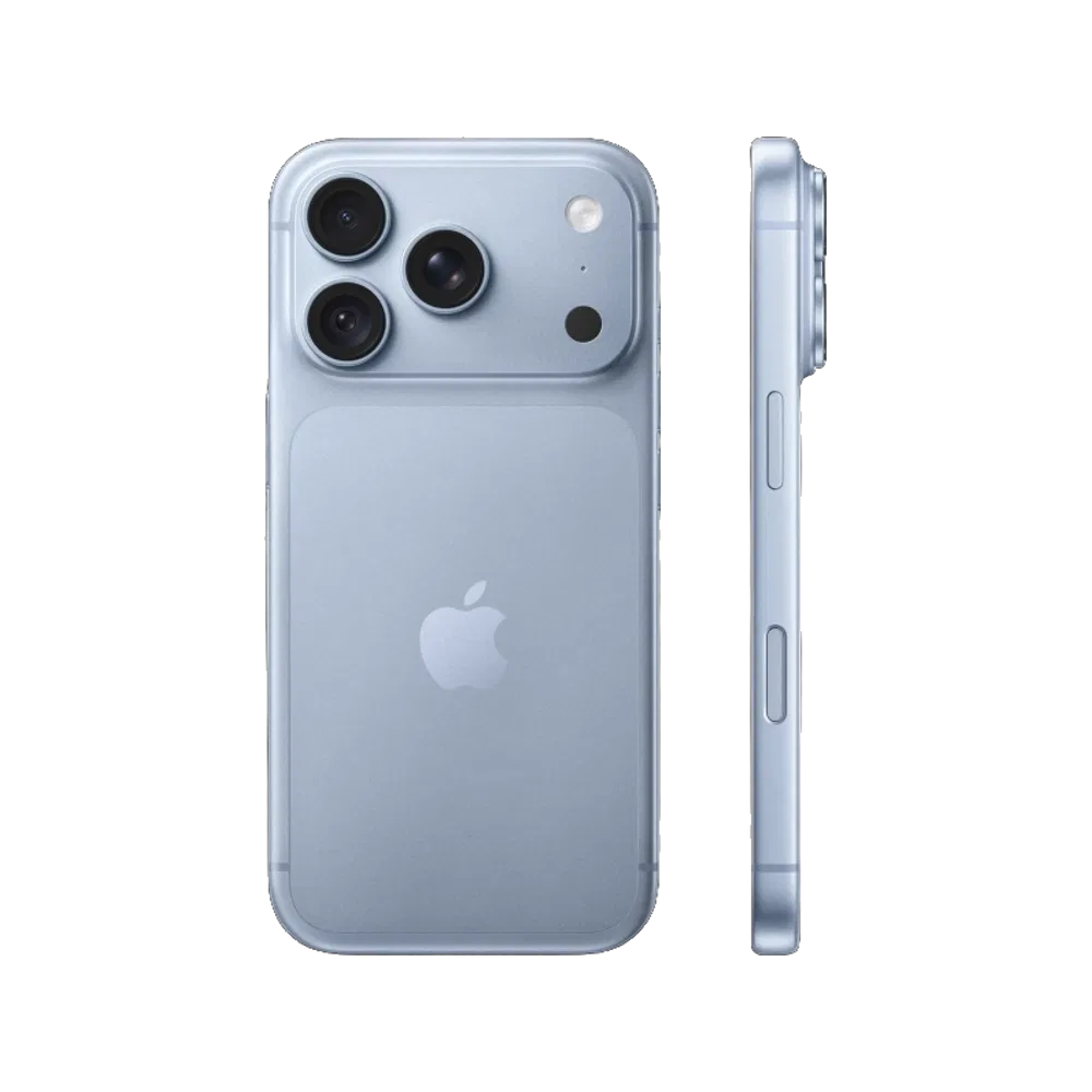 Apple iPhone 18 Pro mavi telefonun arka ve yan görünümü, üçlü kamera sistemiyle birlikte gösteriliyor