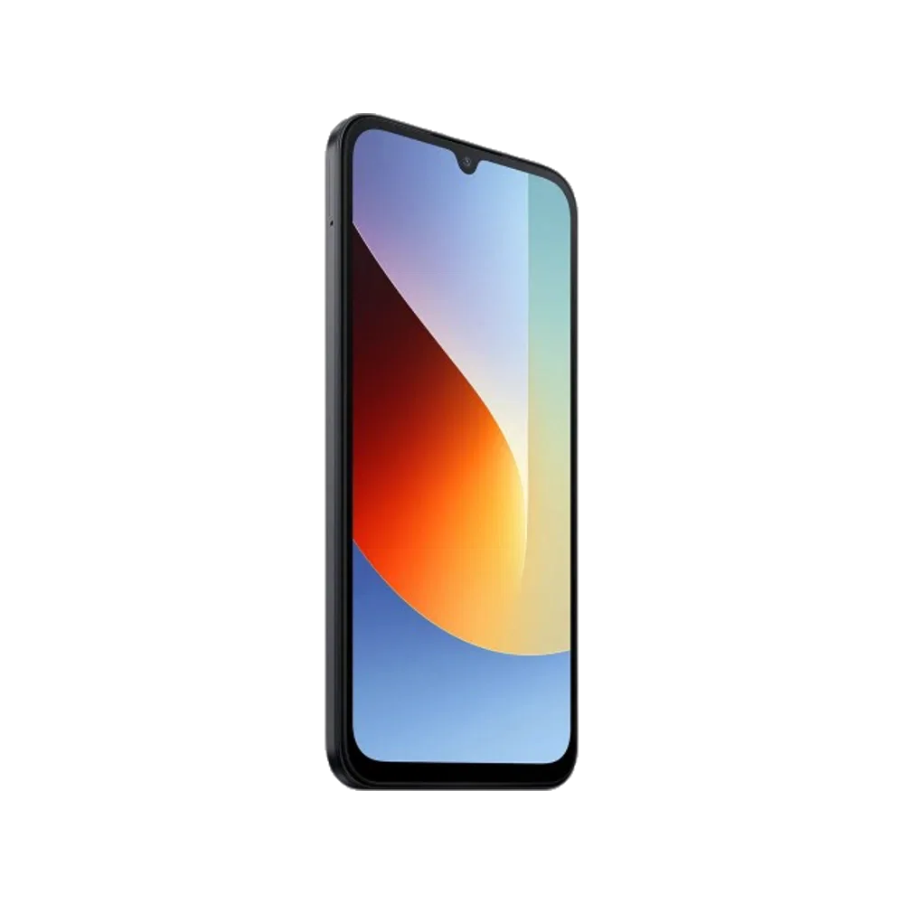 Xiaomi Redmi A7 Pro siyah telefon, renkli ekranı ve ince çerçeveli ön tasarımıyla önden görünür