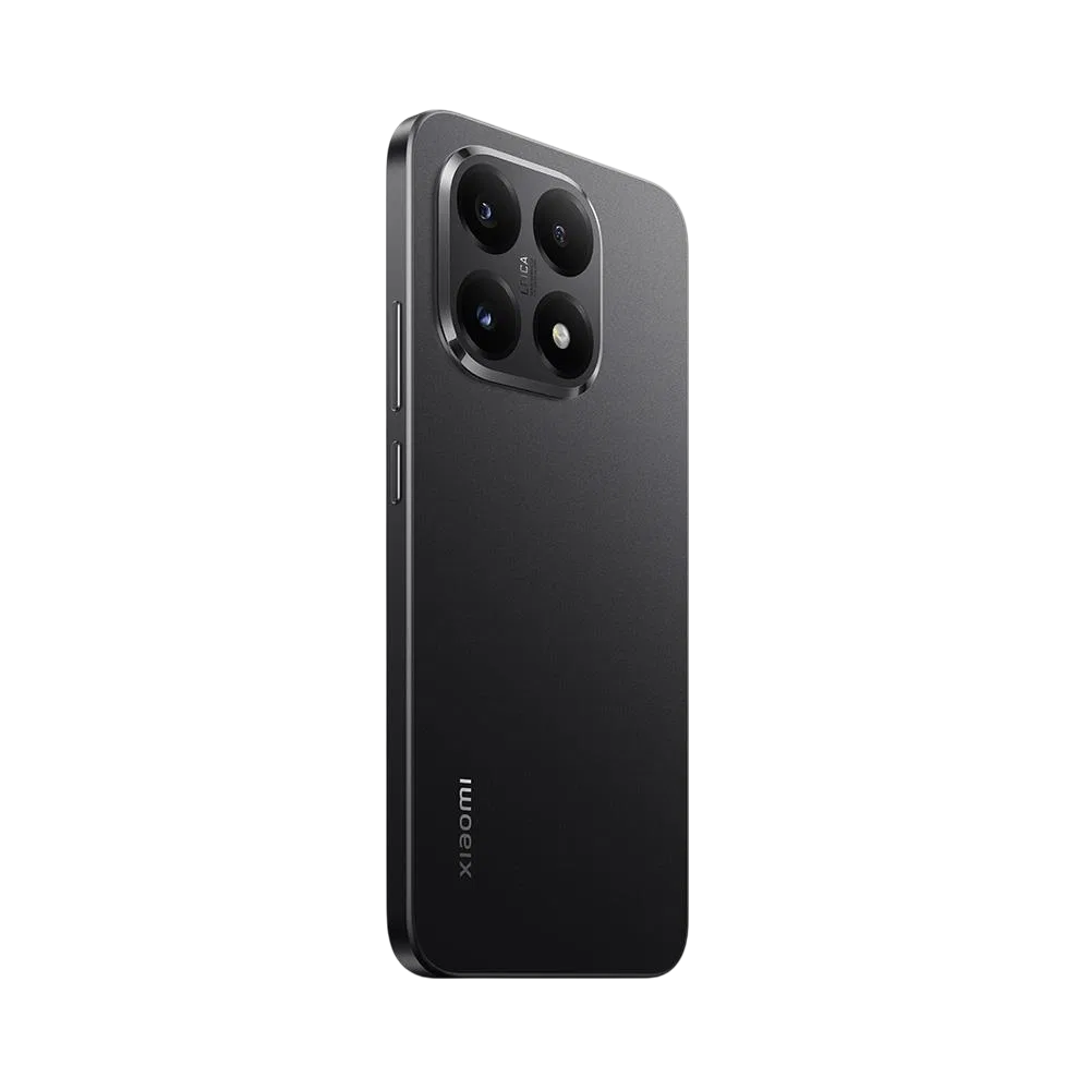 Xiaomi 15T siyah akıllı telefonun arka yüzü, dört lensli kamera modülü ve ince metal çerçeveyle görünüyor