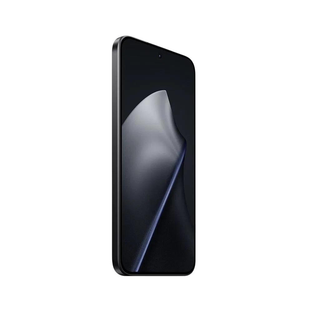Xiaomi 15T siyah akıllı telefon, ince çerçeveli ekran ve ön kamera deliğiyle önden görünüm