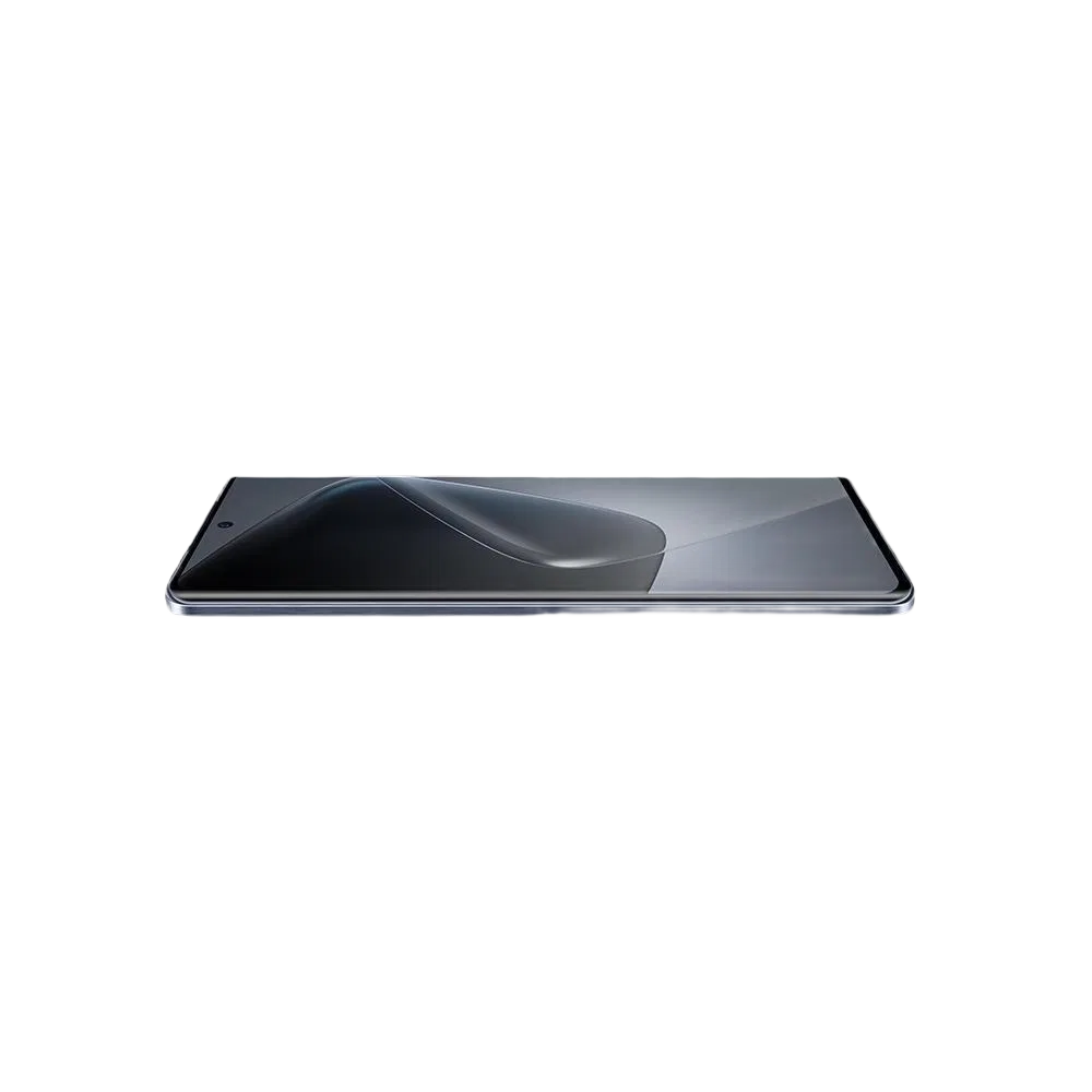 Siyah Infinix Hot 50 Pro Plus akıllı telefonun yatay konumda, ince çerçeveli ön ekran görünümü