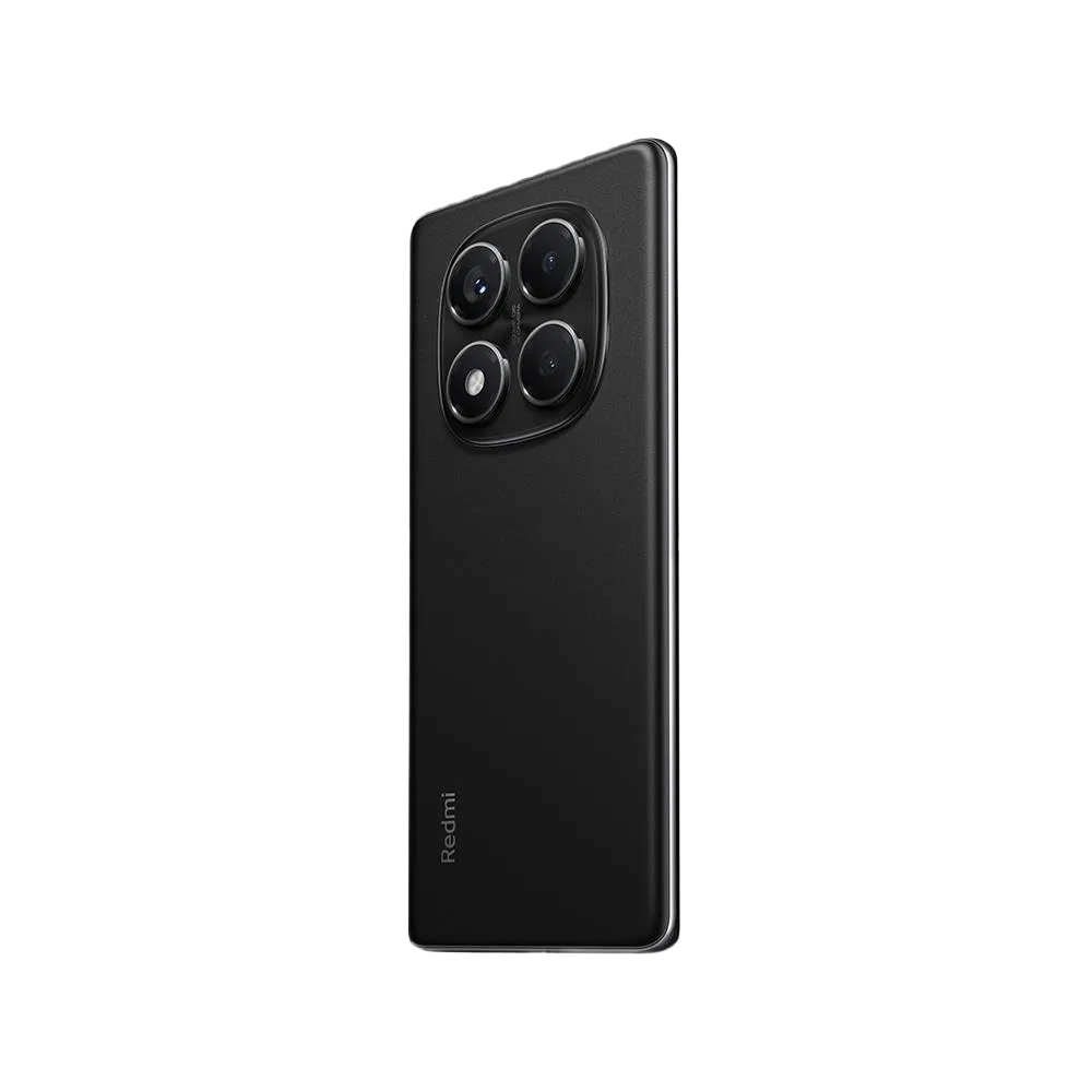 Xiaomi Redmi Note 14 Pro siyah akıllı telefon, arka kamera modülü ve mat arka kapak tasarımıyla