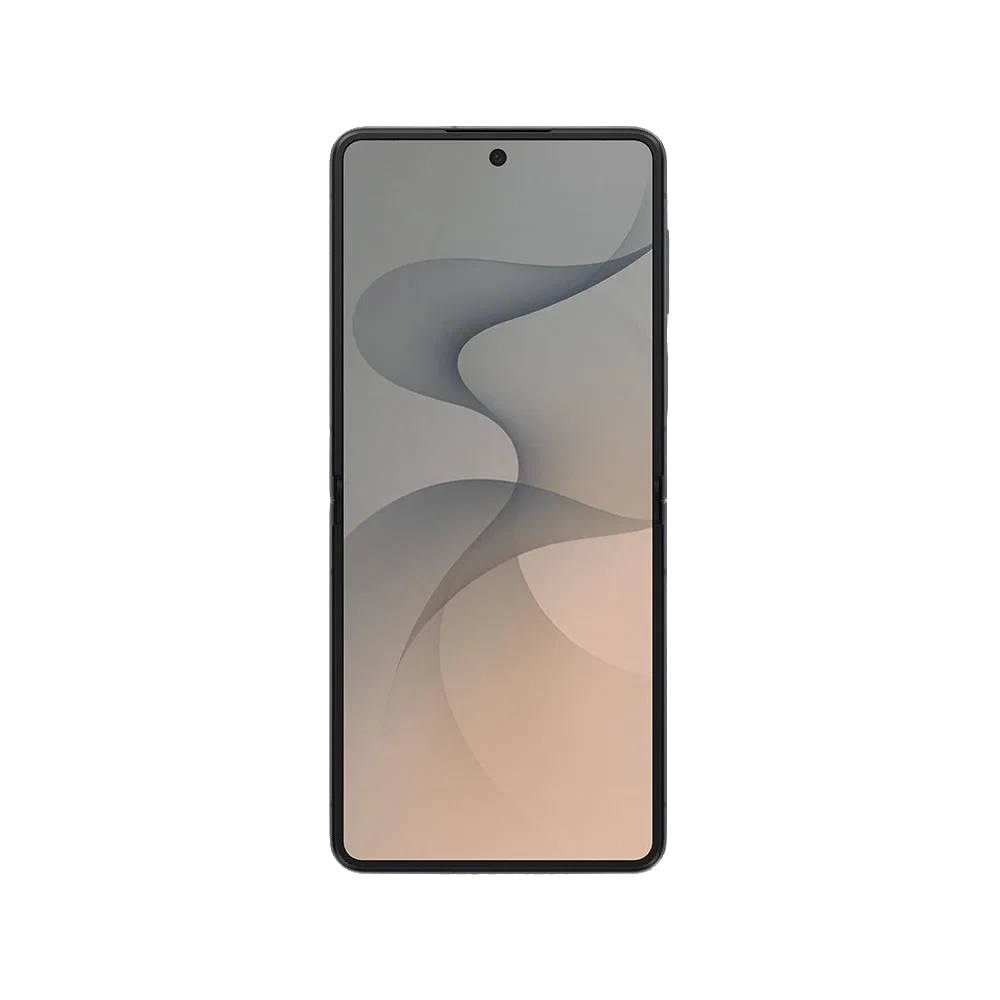 Samsung Galaxy Z Flip8 gri renkli akıllı telefon, kapaklı tasarım ve katlanır ekran görünümü ile önden sergileniyor