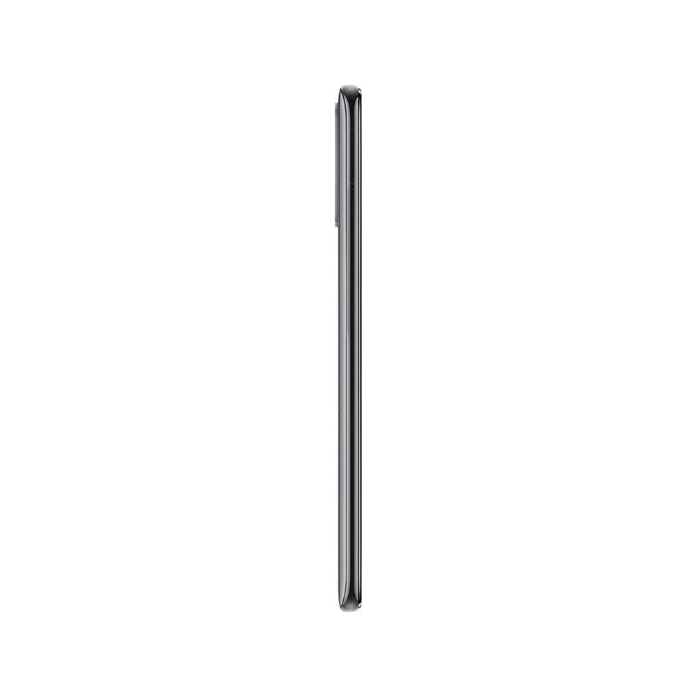 Xiaomi Redmi Note 10 5G siyah akıllı telefonun yandan görünümü, ince gövde ve tuş detayları