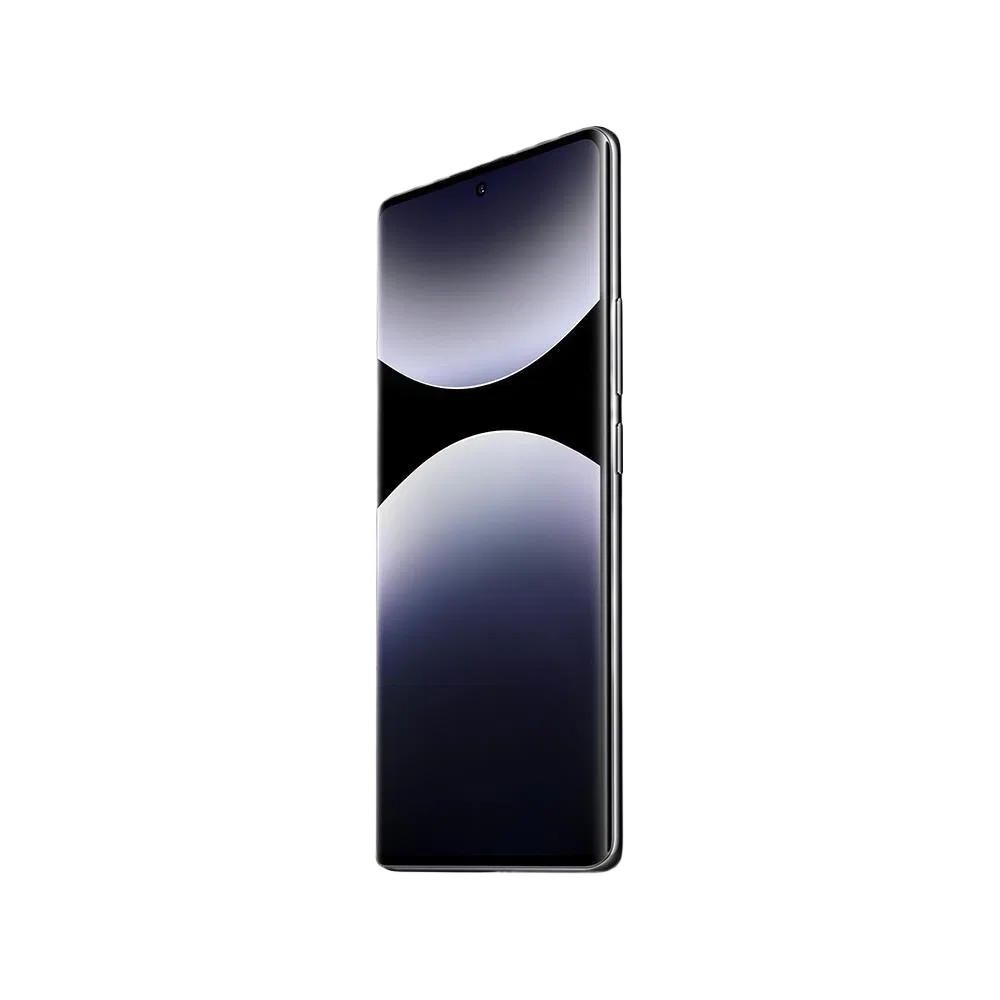 Xiaomi Redmi Note 14 Pro siyah akıllı telefon, ince çerçeveli ekran ve ön kameranın göründüğü ön görünüm