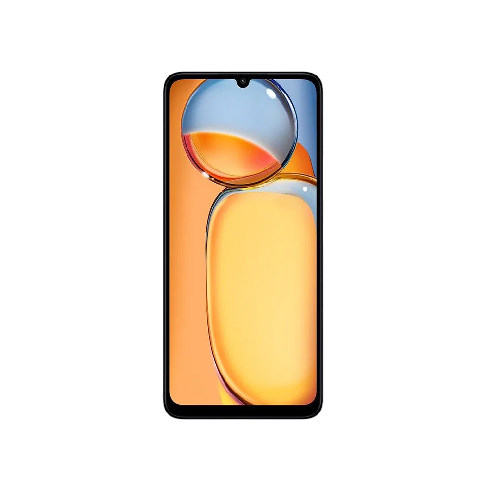 Xiaomi Redmi 13C beyaz akıllı telefon, önden görünüm; geniş ekran ve damla çentik tasarımı