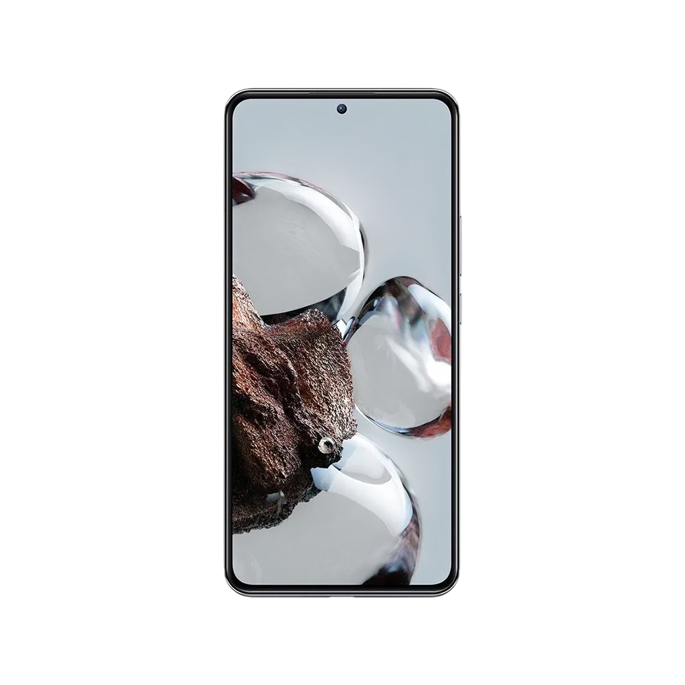 Xiaomi 12T siyah akıllı telefon, önden görünüm; ince çerçeveli ekran ve orta delikli ön kamera