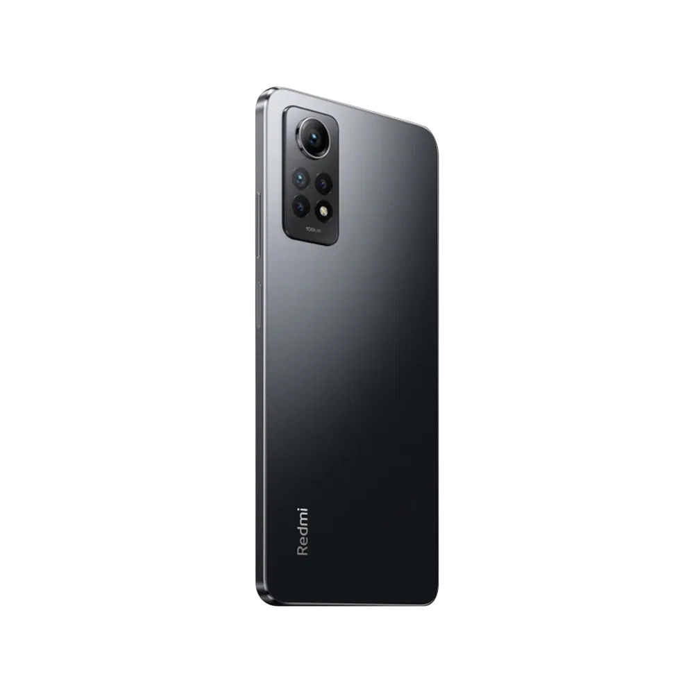 Xiaomi Redmi Note 12 Pro 4G siyah akıllı telefonun arka yüzü, çoklu kamera modülüyle görünüm