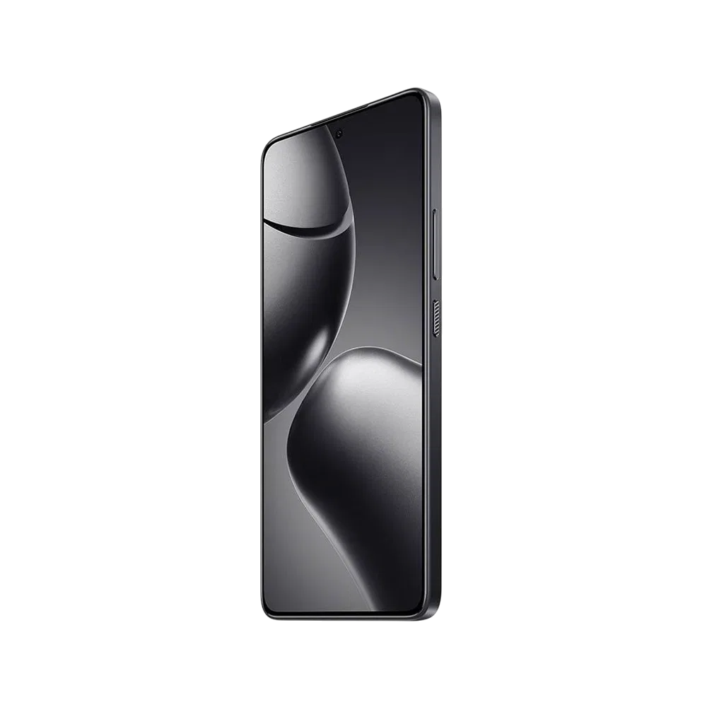 Xiaomi 14T akıllı telefon, Siyah Titanyum renkte, ince çerçeveli ekran ve yan tuş detaylarıyla önden görünüm