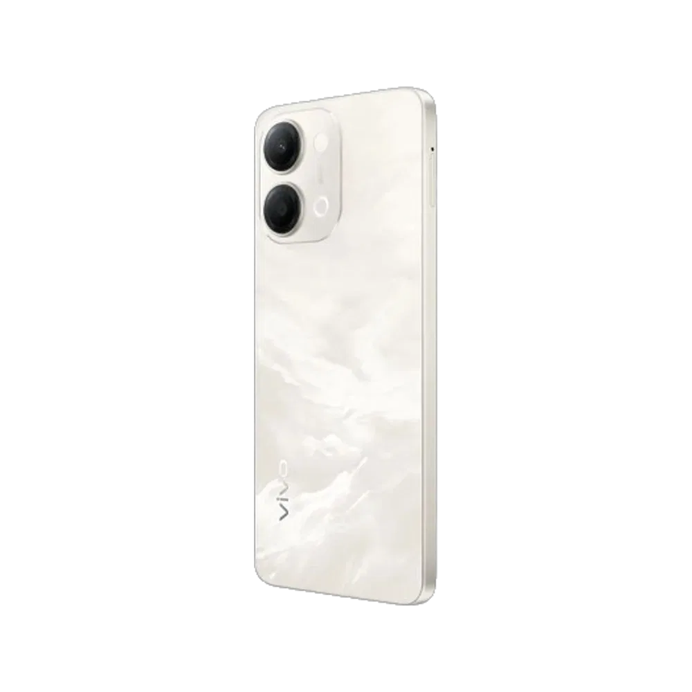 Vivo Y11d altın akıllı telefon, çift arka kameralı şık tasarımı ve ince yan çerçevesiyle arka açıdan görünüm