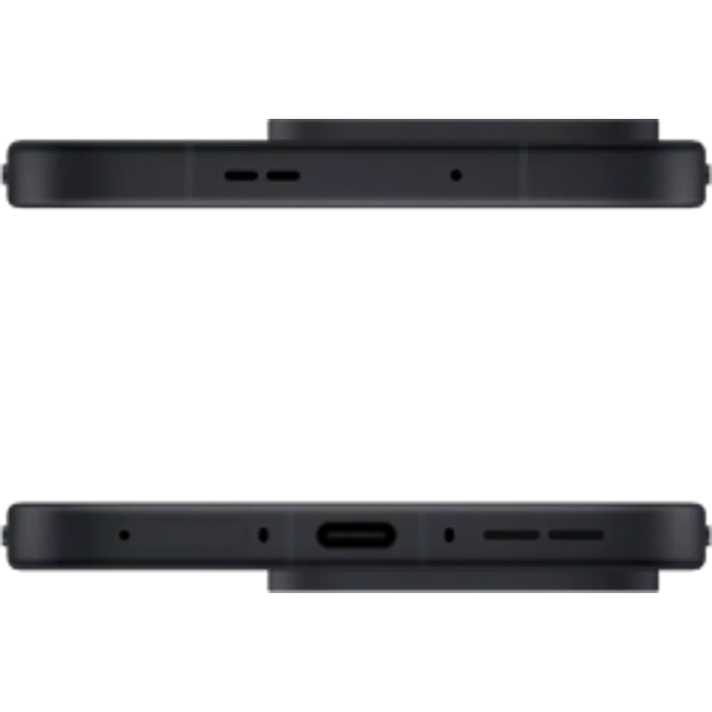 Siyah OnePlus 15 akıllı telefonun alt ve üst kenar detayları, USB-C bağlantı noktası ve hoparlör ızgarası