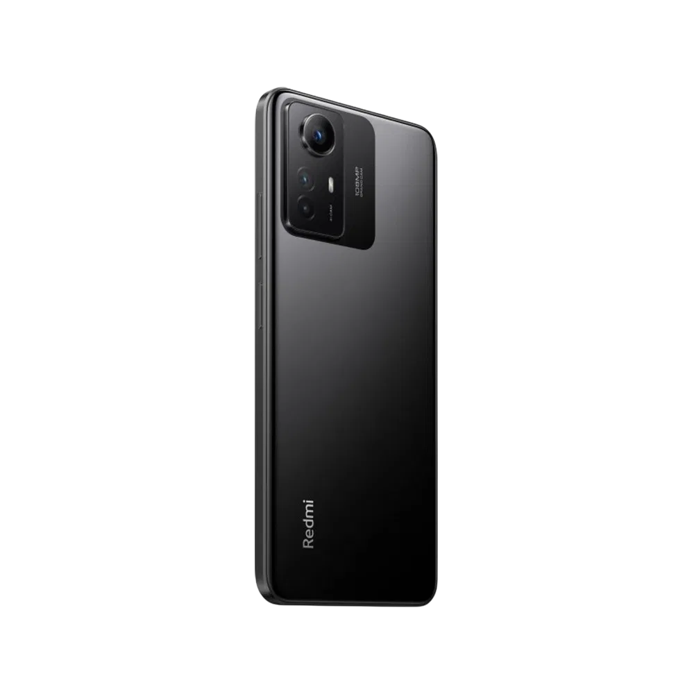 Xiaomi Redmi Note 12S siyah akıllı telefon, arka kapak ve çoklu kamera modülü detaylı görünüm