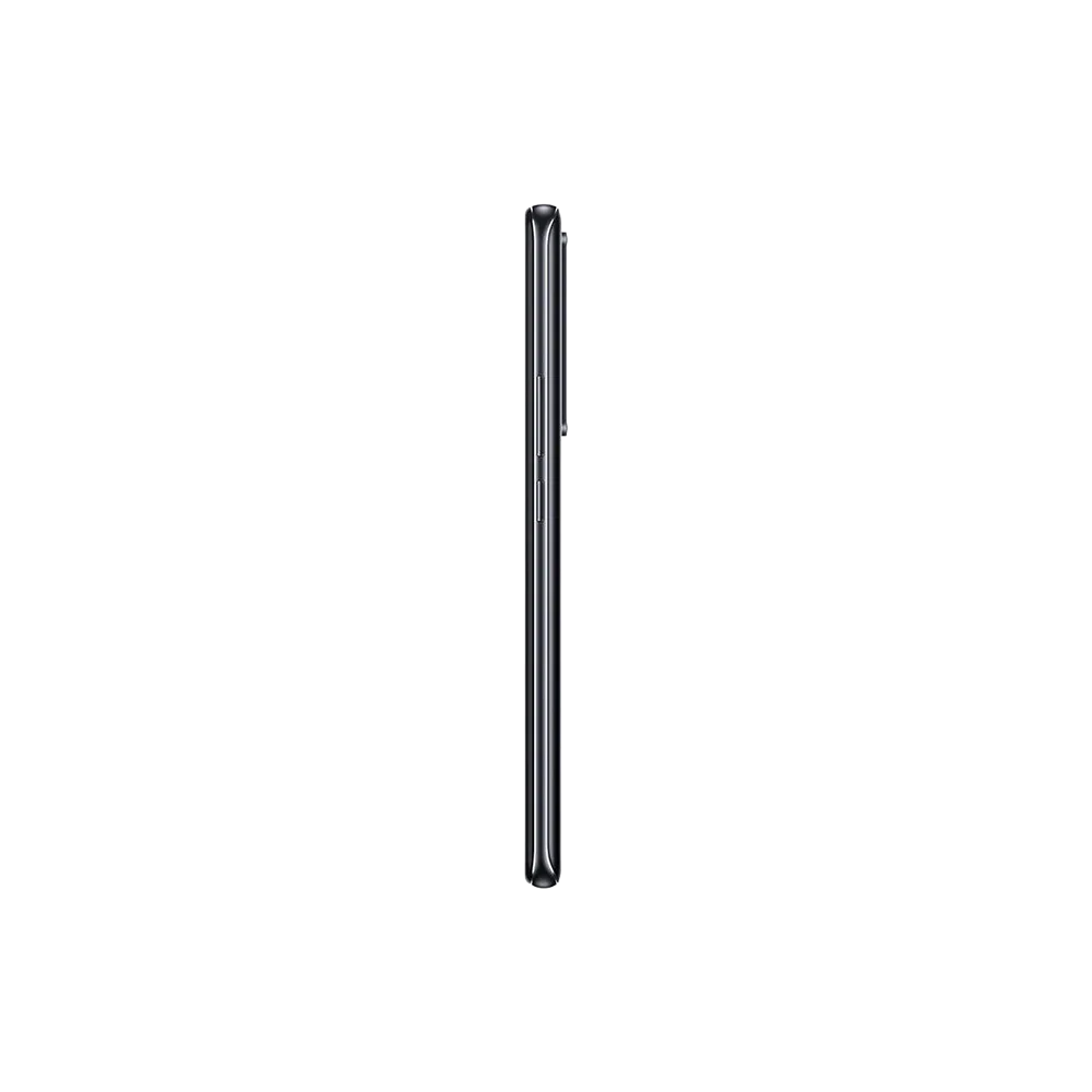 Siyah Xiaomi 12T akıllı telefonun yan profilden görünümü, ince çerçeve ve yan tuş detaylarıyla