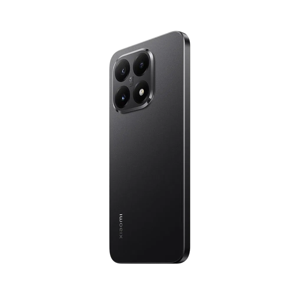 Xiaomi 15T siyah akıllı telefonun arka yüzü, üçlü kamera modülü ve düz kenarlı tasarım görünümü
