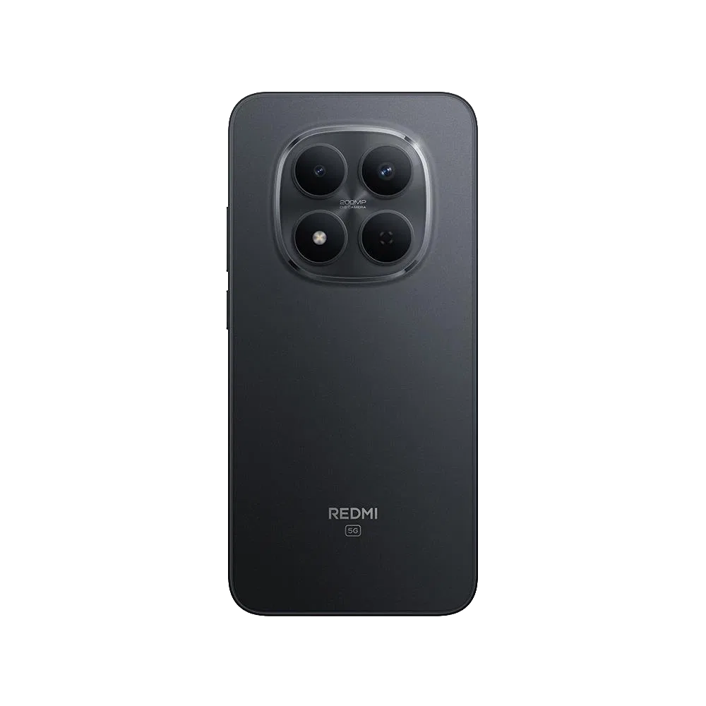 Xiaomi Redmi Note 15 Pro 5G siyah akıllı telefonun arka yüzü, dörtlü kamera modülüyle görünüm