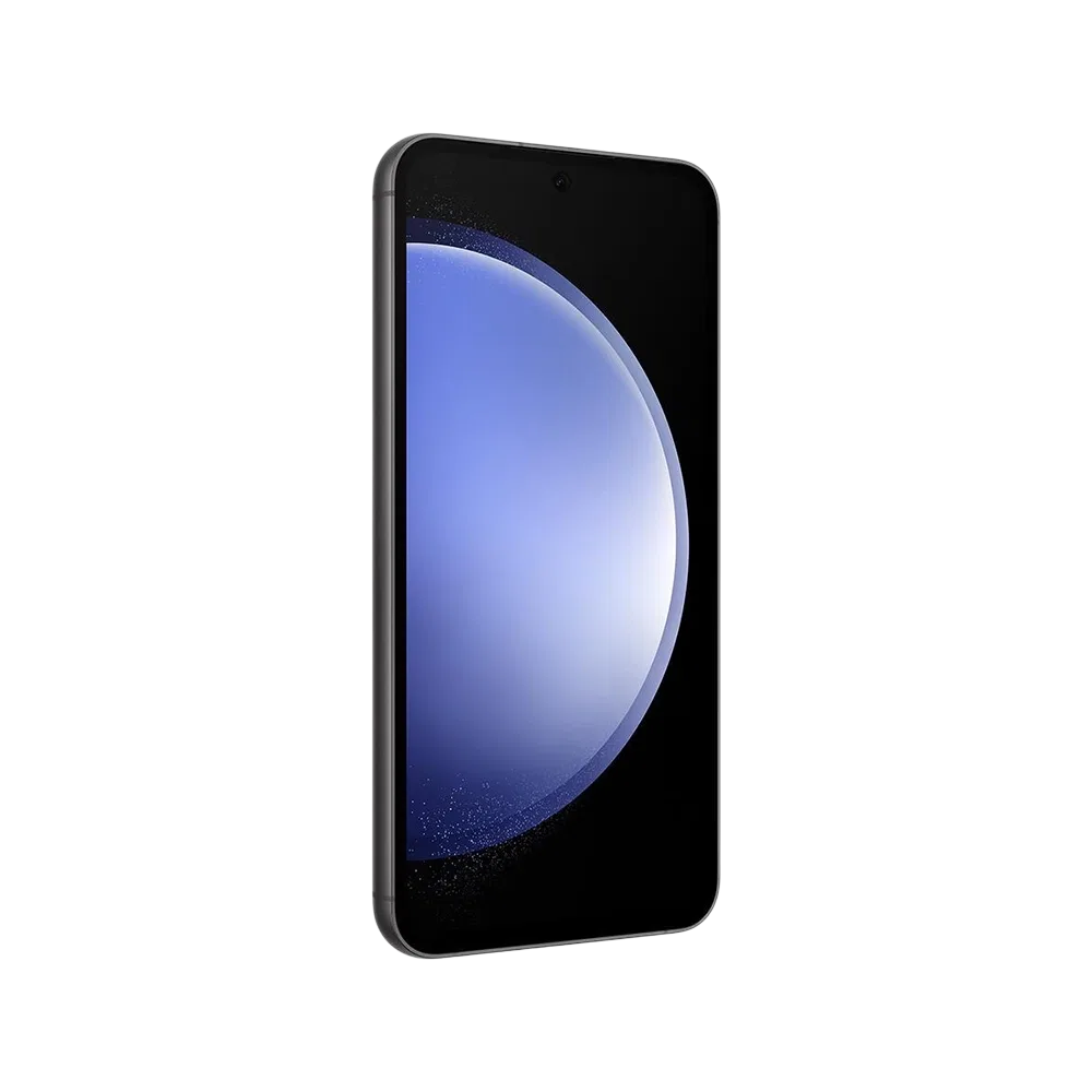 Samsung Galaxy S23 Plus siyah akıllı telefon, önden görünümde tam ekran ve ince çerçeve tasarımı