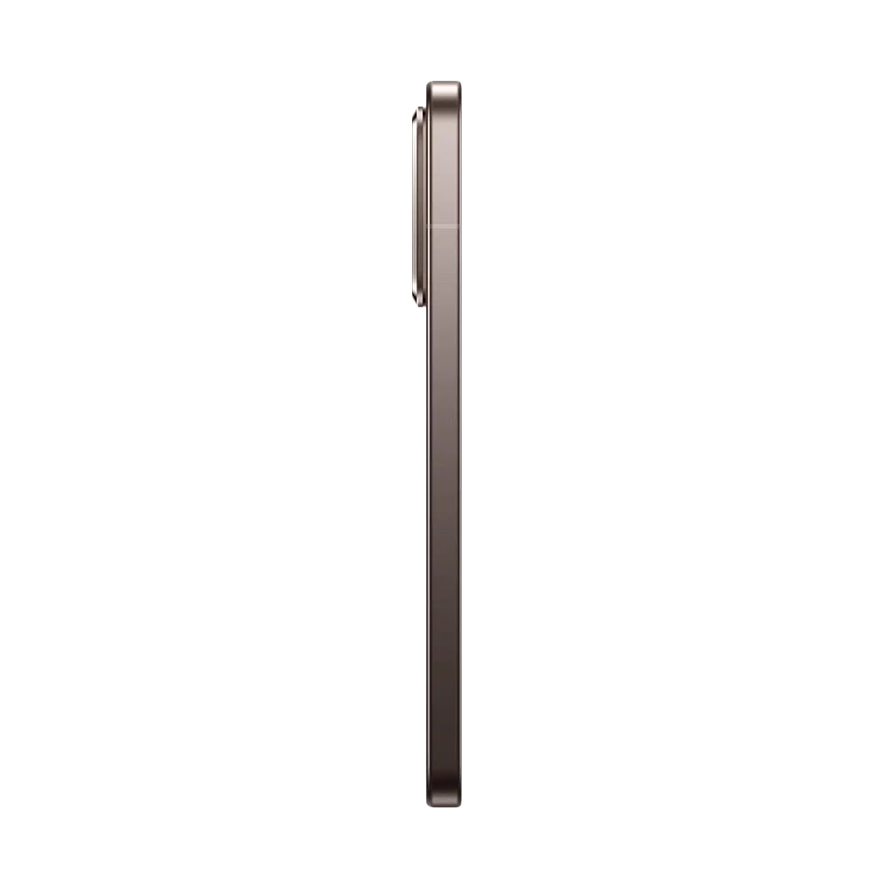 Xiaomi 15T Pro altın renk akıllı telefonun yan profili, ince çerçeve ve kamera çıkıntısı görünümü