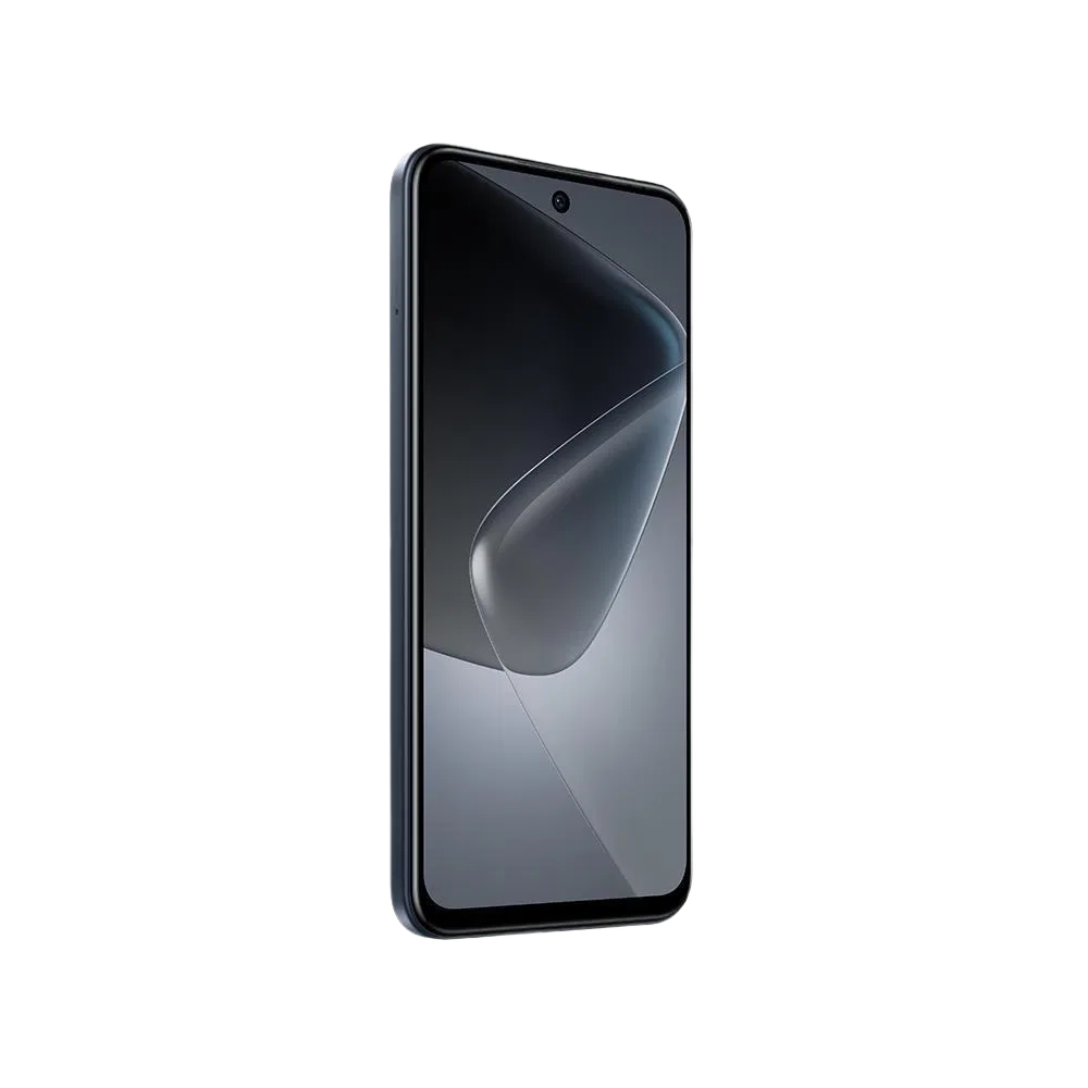 Infinix Hot 50i siyah akıllı telefon, önden ekran görünümü, ortada ön kamera deliği ve ince çerçeve