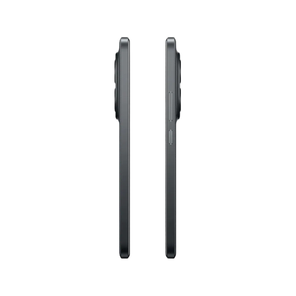 Siyah Poco M8 Pro 5G akıllı telefonun ince yan profil görünümü ve çıkıntılı kamera modülü detayı