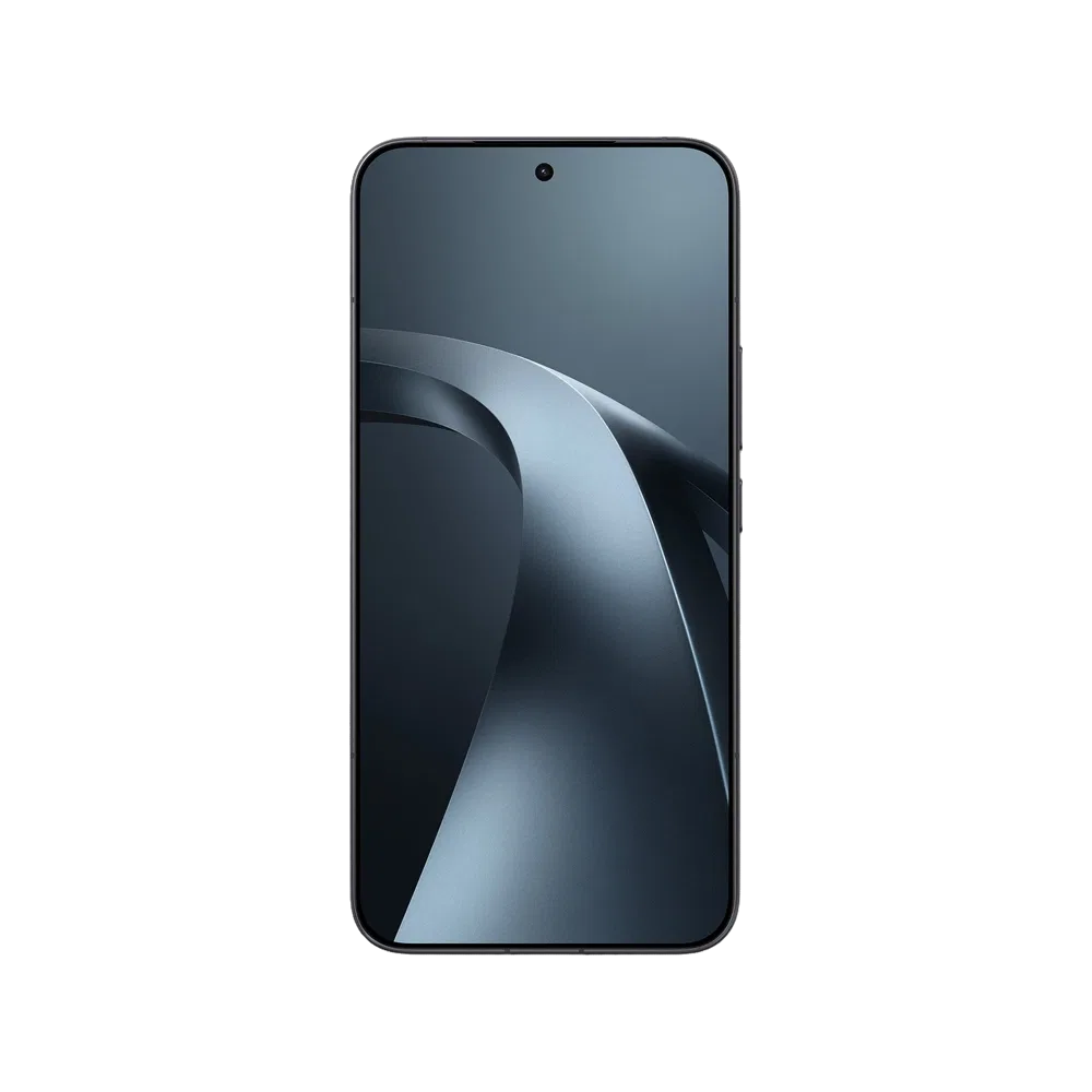 Xiaomi 17T Pro siyah akıllı telefon, ince çerçeveli tam ekran ön yüz ve ortalanmış kamera deliğiyle görünür