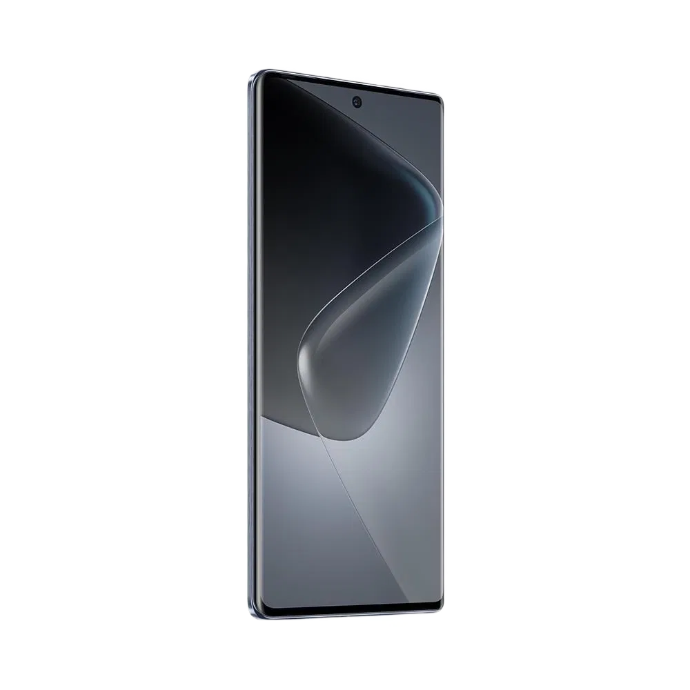 Siyah Infinix Hot 50 Pro Plus akıllı telefon, ince çerçeveli ekran ve ön kamera deliğiyle önden görünüm