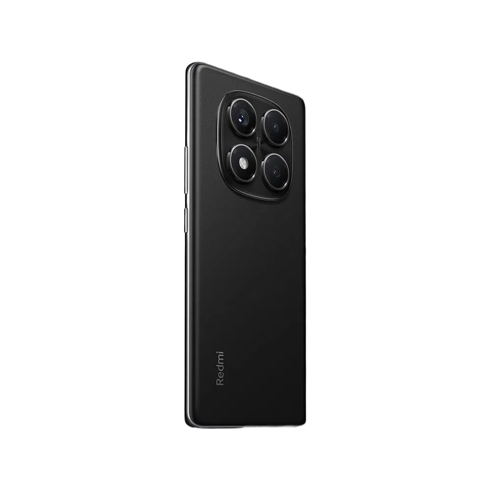 Xiaomi Redmi Note 14 Pro siyah akıllı telefon, dört kamera modüllü arka yüzey ve ince çerçeve tasarımı