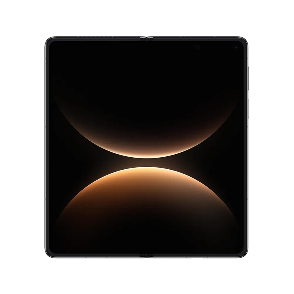 Huawei Mate X7 siyah akıllı telefon, önden açık ekran görünümü ve ince çerçeveli tasarım