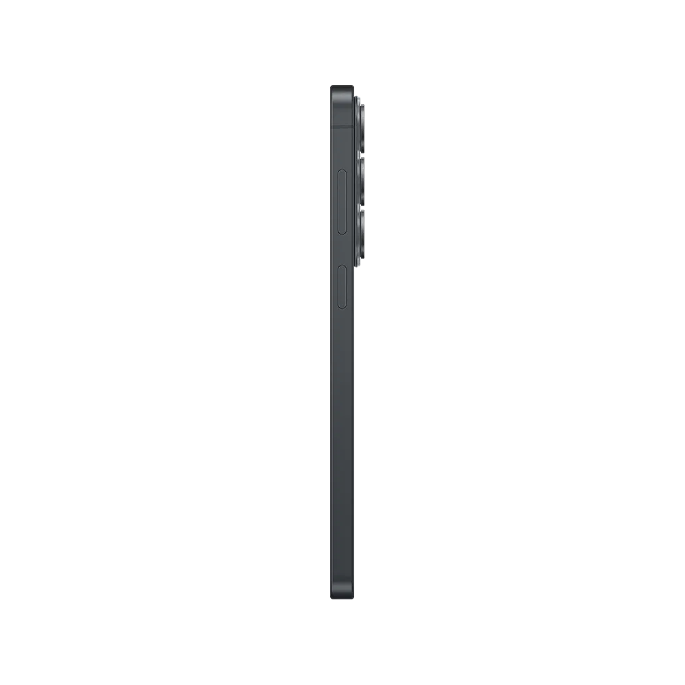 Samsung Galaxy S26 Plus siyah akıllı telefonun yandan görünümü, ince çerçeve ve yan tuş detayları