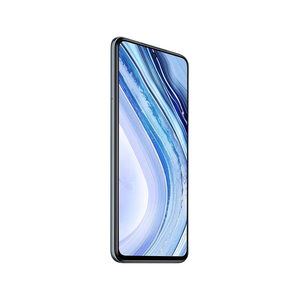Xiaomi Redmi Note 9 Pro siyah akıllı telefon, ön yüz ekran tasarımı ve ince çerçeve görünümü