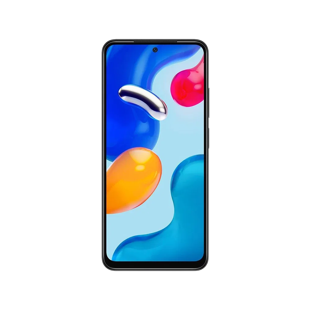 Xiaomi Redmi Note 11S siyah akıllı telefon, tam ekran ön yüz ve orta delikli ön kamera tasarımı